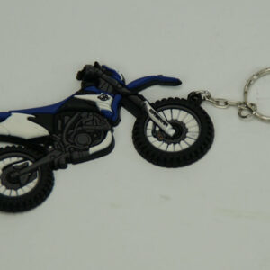 Blue dirt bike key chain