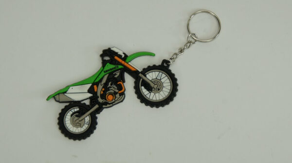 Green dirt bike key chain