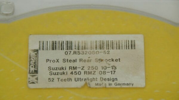 PROX Rear Sprocket 52 teeth for Suzuki RMZ 250 10-13 *NEW* - Image 4