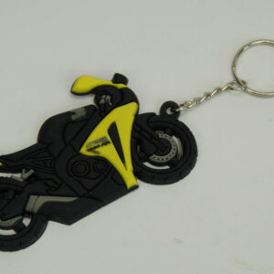Yellow motorcycle key chain