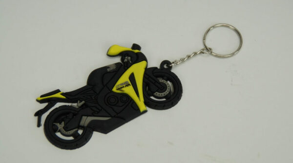 Yellow motorcycle key chain